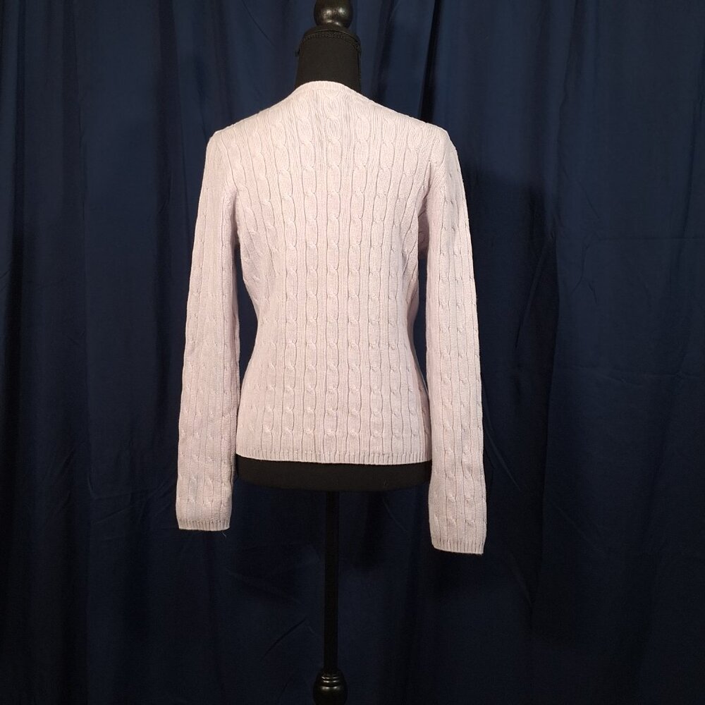 St. John’s Bay Classic Cable Knit Sweater Women’s Medium Lavender Light Purple - Picture 4 of 15